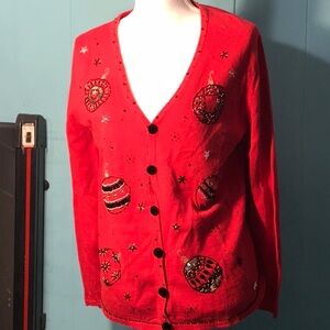 Christmas vintage beaded sweater
